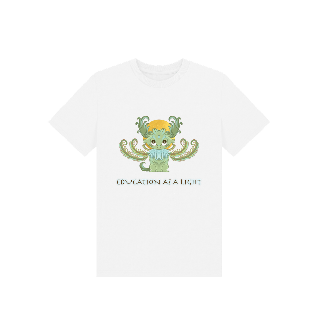 White Printed Kids T-Shirt Front