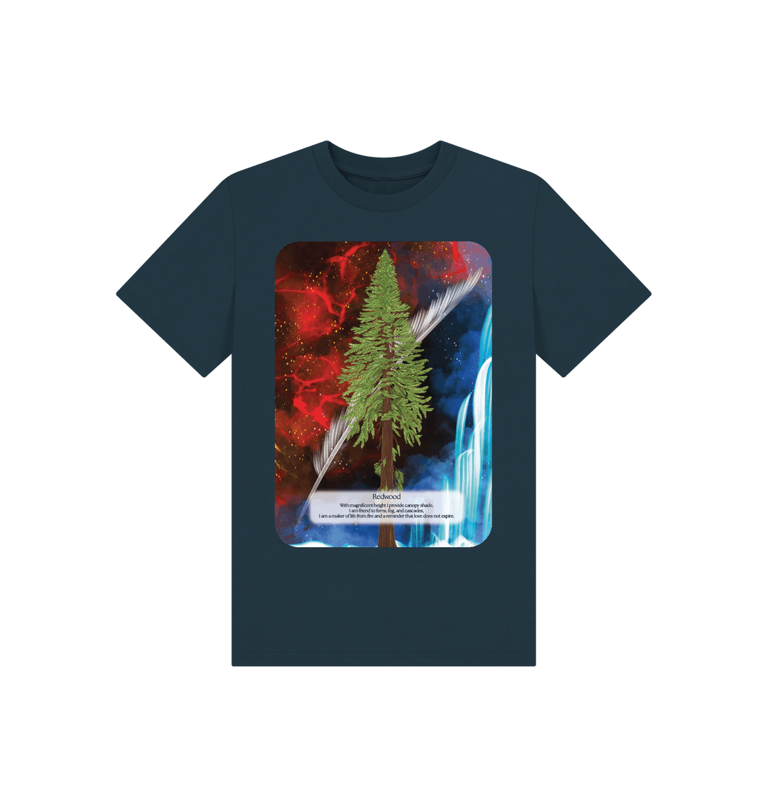 Denim Blue Printed Kids T-Shirt Front