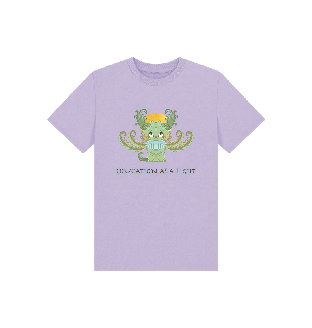 Soft Lilac Printed Kids T-Shirt Front