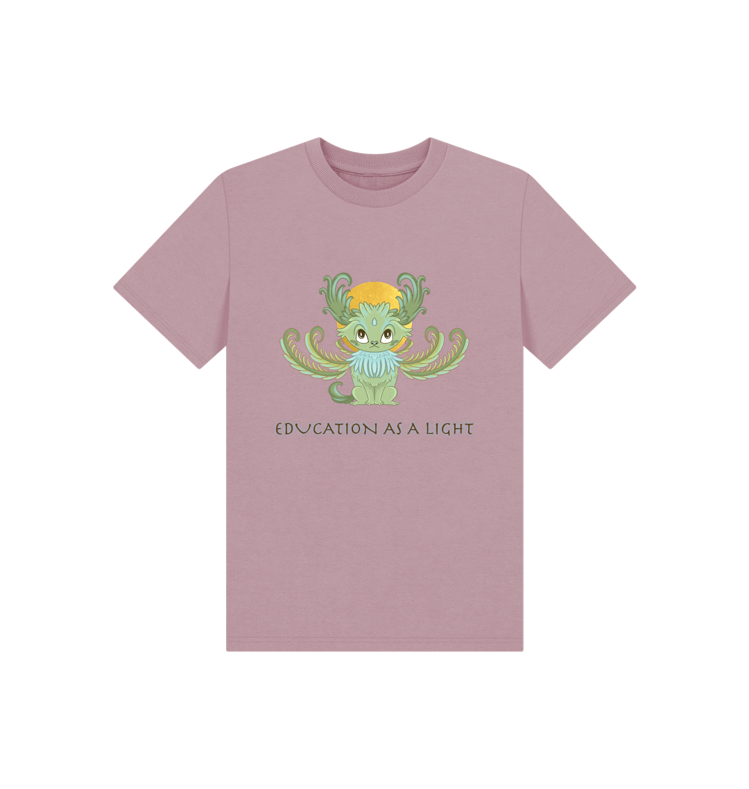 Mauve Printed Kids T-Shirt Front